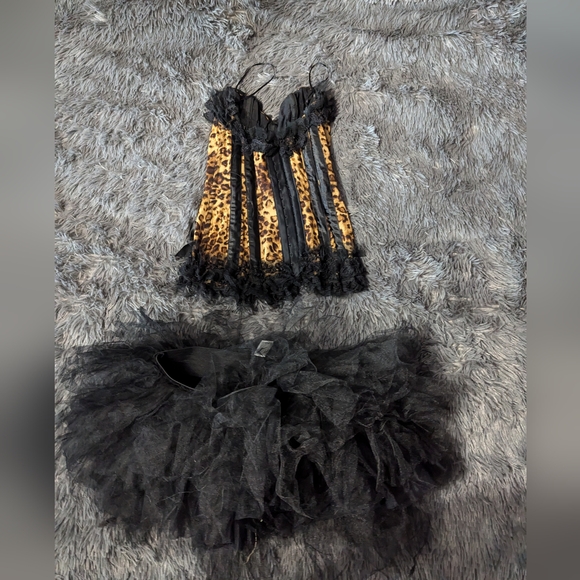 RARE Mystery House Leopard Corset Costume M/S EUC - Picture 3 of 11